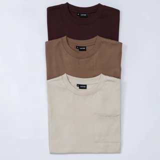 URTHE - เสื้อยืด สีพื้น รุ่น HEAVYWEIGHT RELAXED CREW NECK POCKET T-SHIRT