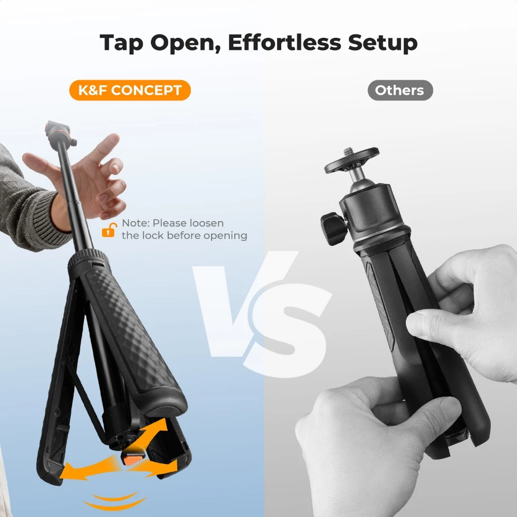 K&F CONCEPT MS72 ไม้เซลฟี่ 66ซม. Selfie Stick Tripod ปรับ 360 องศา สําหรับ Insta360 X5/Ace Pro 1/2 thumbnail 6