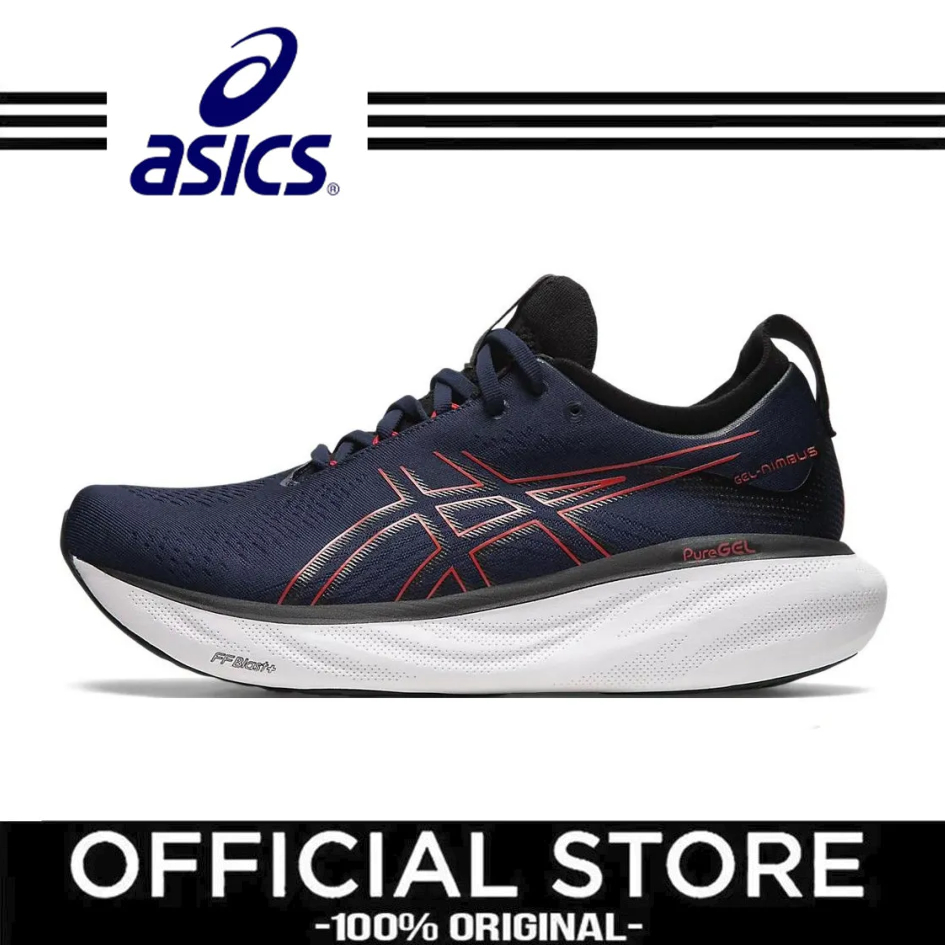Asics GEL-Nimbus 25 รองเท้าวิ่งสบาย ๆ เดินทางต่ำ สีน้ำเงินเข้ม