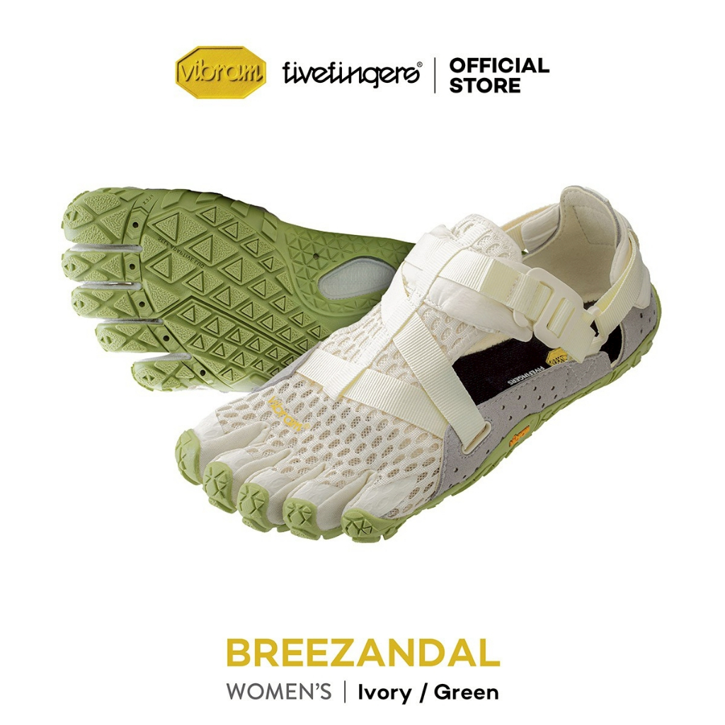 Vibram FiveFingers รุ่น Breezandal รองเท้าเดินป่า กิจกรรมกลางแจ้ง รุ่นผู้หญิง สี Ivory/Green