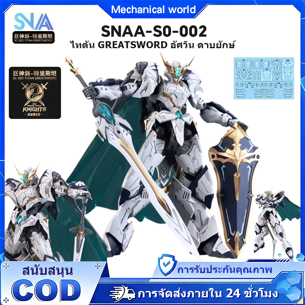 SNAA SC-002 ไทตัน GREATSWORD 1/144 อัศวินโต๊ะกลมยักษ์ Excalibur Tristan รูปแบบประกอบ