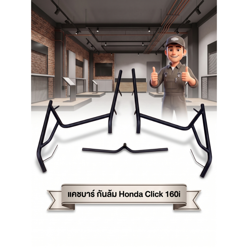 แคชบาร์ กันล้ม Honda Click 160i (มีน็อตไปให้) (CT-03) 😎A😎