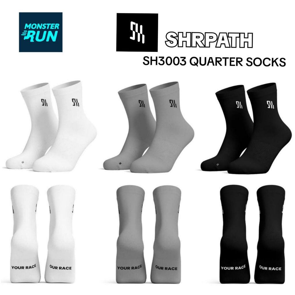 ถุงเท้าวิ่ง SHRPATH Running Socks Quarter SH3003 Unisex