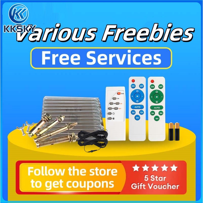 ฟรีอุปกรณ์เสริมโคมไฟรีโมทคอนโทรล แบตเตอรี่ เชื่อมต่อสายไฟ เล็บเหล็ก
