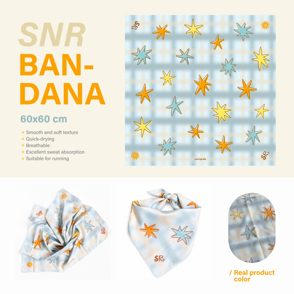 sunnyroll l SNR Bandana ผ้าโพกหัว ผ้าโพกผม ผ้าพันคอ