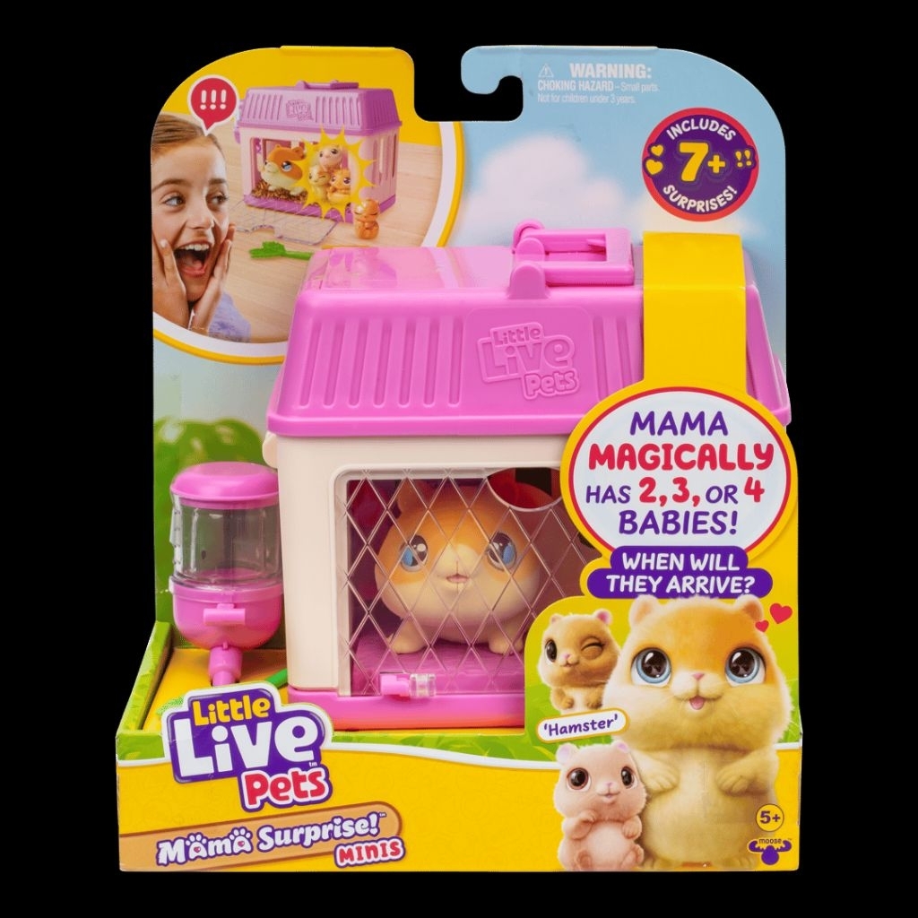 Little Live Pets Mama Surprise Minis Lil' Hamster Inside Their Hutch so she can be a Mama ของเล่นสัตว์เลี้ยงคลอดลูกได้
