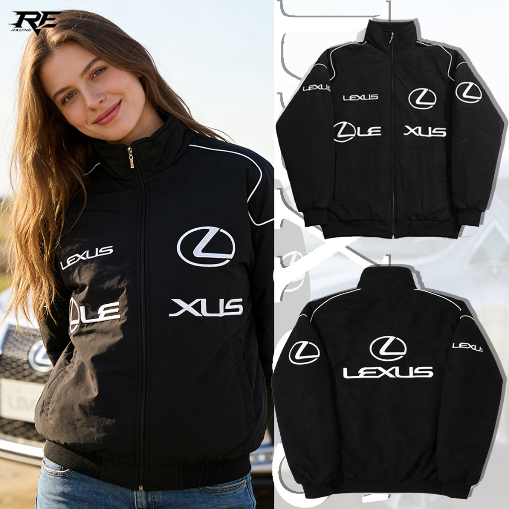F1 Lexus เสื้อแจ็กเก็ตรถแข่งผู้ชาย งานปักประณีต ผ้าสองชั้น กันน้ำกันลม ใส่ได้ทั้งชายและหญิง สไตล์อเมริกัน ย้อนยุค