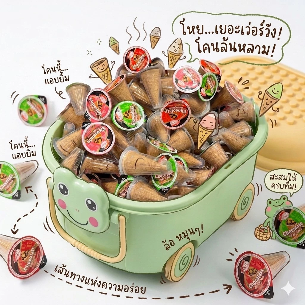 ซื้อขนมแถมกล่องตุ๊กตาสุดน่ารัก มีให้เลือกถึง2แบบทั้งโกโก้และก็ไวท์ช็อก(คละลาย)