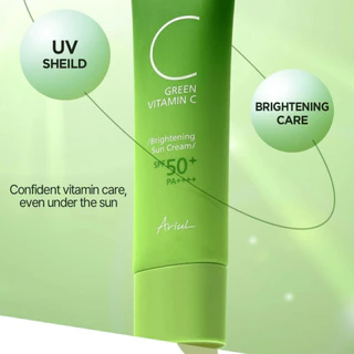 [1 หลอด] กันแดดชุ่มชื้นผิวโกลว์ Ariul Green Vitamin C Brightening Sun Cream 50ml
