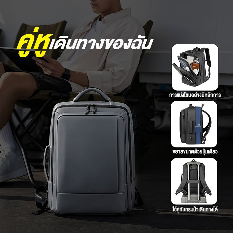 🚚ประเทศไทย：กระเป๋าเป้สะพายหลังลําลอง กันน้ํา กันกระแทก น้ําหนักเบา สําหรับใส่แล็ปท็อป มีอินเตอร์เฟซ USB ภายนอก
