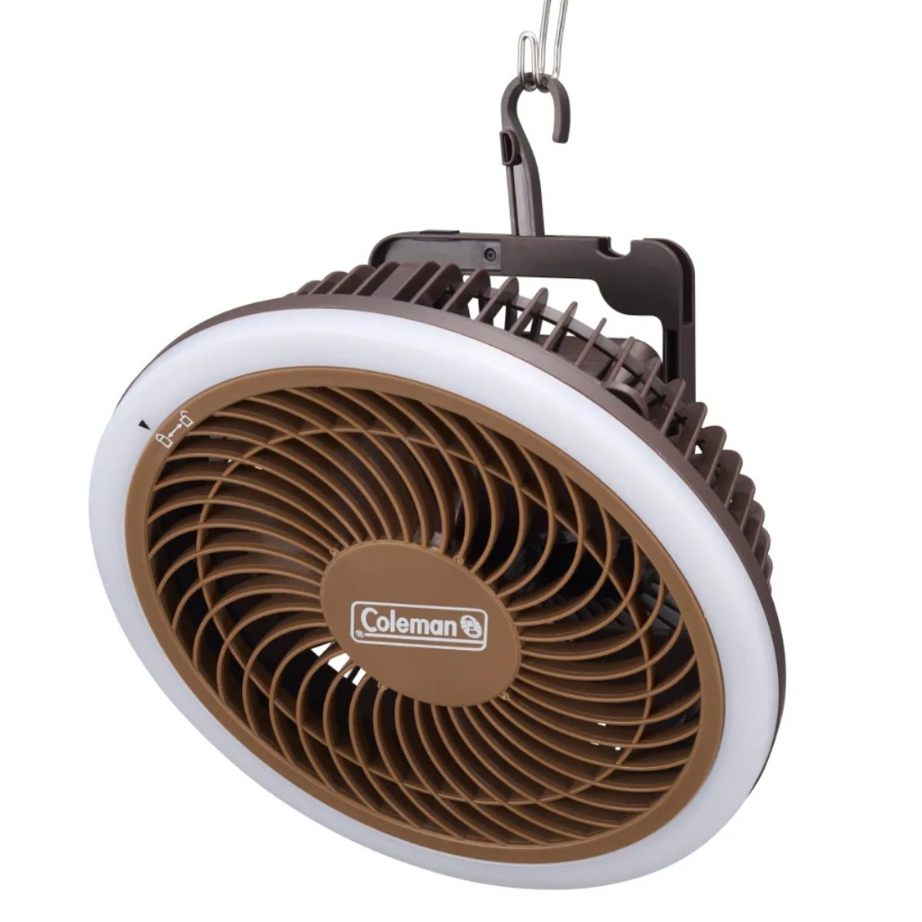 Coleman JP Multi Fan Light Brown พัดลมแบบมีไฟที่สามารถติดกับเต็นท์ได้