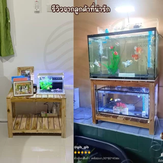 โต๊ะวางตู้ปลา 24นิ้ว โต๊ะไม้สัก🔸ไม่ต้องประกอบ พร้อมใช้งาน🔸ขนาด 30*60*45ซม. โต๊ะเอนกประสงค์ แข็งแรง