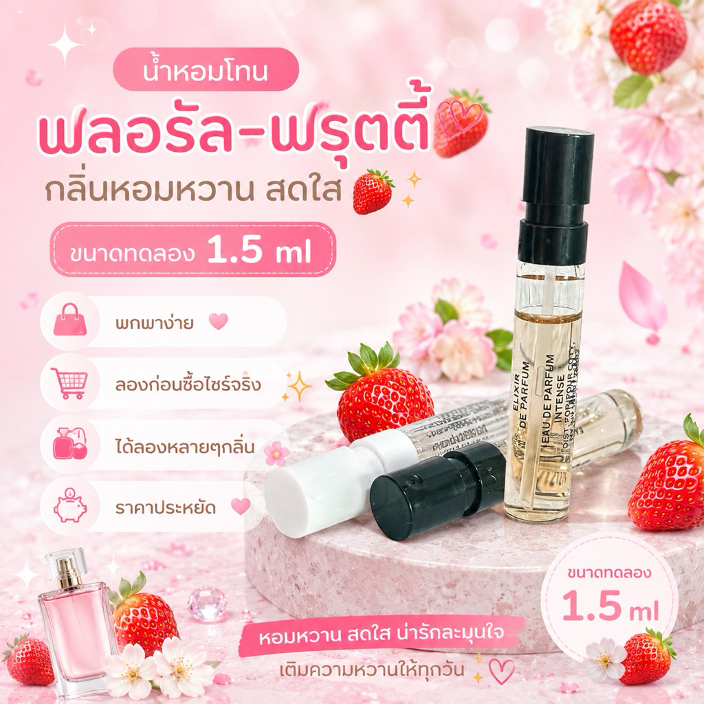 น้ำหอมขนาดทดลอง 1.5ml ✨BBR  Her 🍒กลิ่นสดใส หวาน ขี้เล่น แต่ดูแพง
