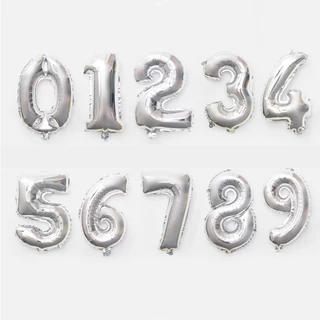 32 นิ้ว ลูกโป่งฟอยล์ตัวอักษร ตัวเลข0-9 สีทองสดใส / สีเงินสดใส 🚚จัดส่งจากประเทศไทย