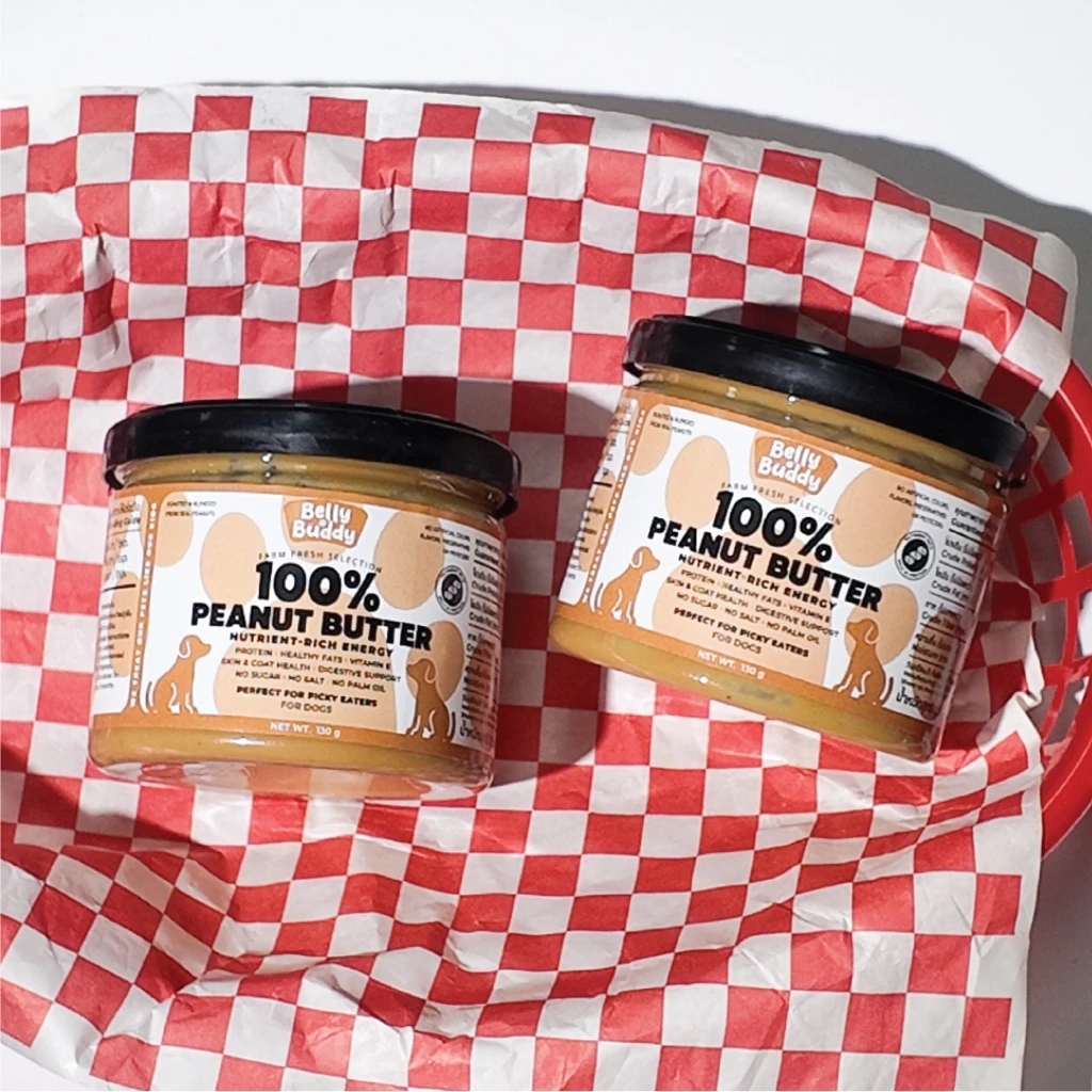 Belly Buddy เนยถั่ว100% 130g สำหรับสุนัข ของว่างทานเล่นมีประโยชน์ Peanut Butter for dogs