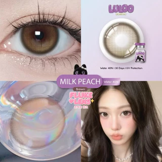 คอนแทคเลนส์ Milk Peach (ขนาดกลาง) LULOO มีอย. ปลอดภัย กรองแสง ถนอมดวงตา