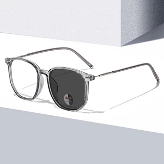 แว่นตา Photochromic UV400 ป้องกันแสงสีฟ้า สำหรับผู้หญิงและผู้ชาย น้ำหนักเบา ใส่สบาย แว่นกันแดดเปลี่ยนสี ใช้ได้ทั้งในเมือ
