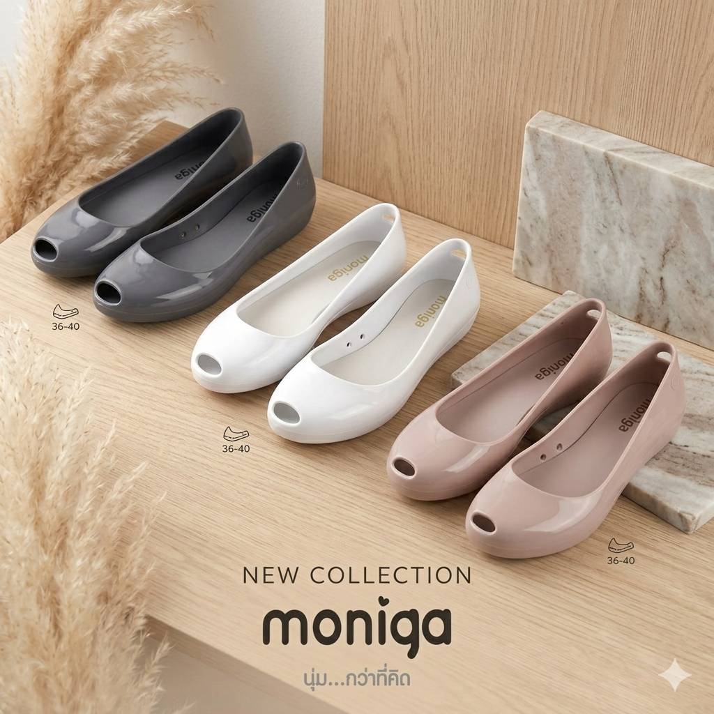 MONIGA รุ่น Julie  คัชชูยาง PVC ไซส์ 5-8