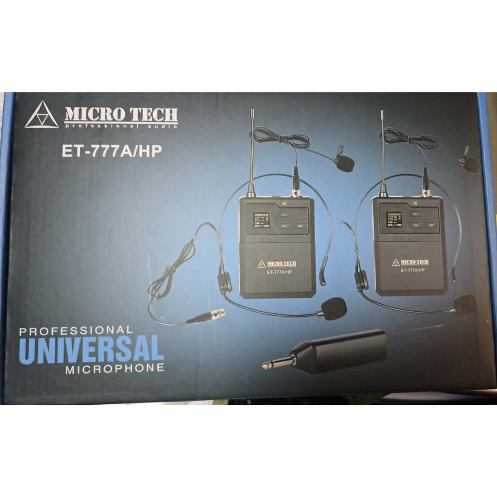 MICROTECH ET-777A/HP ไมค์ลอยเหน็บ/คาด แบบคู่เหมาะสำหรับโรงเรียน ออกกำลังกาย บรรยาย  ได้อย่างละ2ตัว