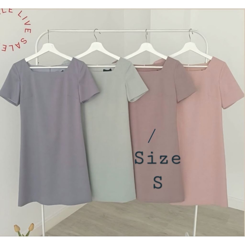 VITAVADEE Judy Dress สี Taupe Size S ปรับความยาวเหลือ 32" ของใหม่ ซักเก็บ
