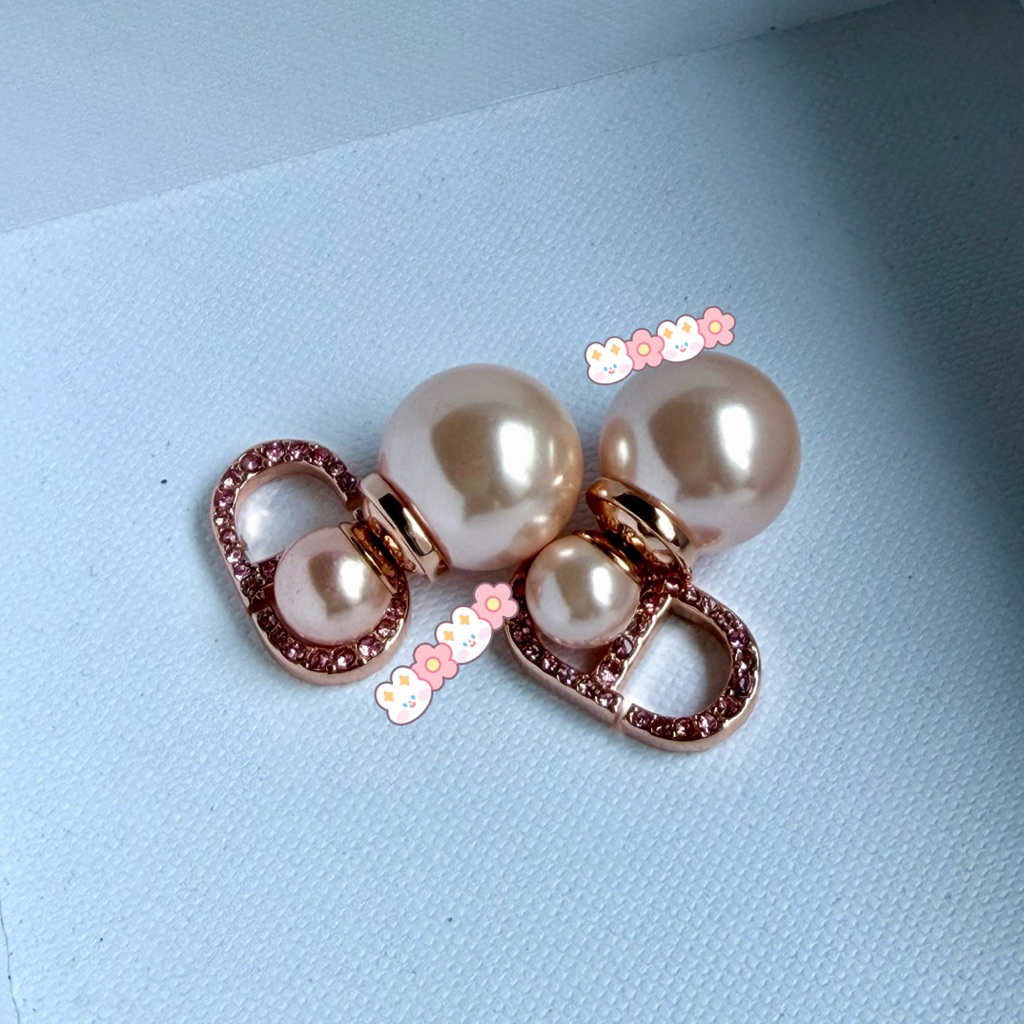(D8)ต่างหู D คอล Tribales Earrings สี ROSE GOLD งานHIENDปั้มชื่อแบรนด์