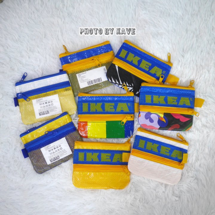 กระเป๋าใส่เหรียญ ใส่บัตร ใส่เงิน IKEA Coins pouch ผ้ากระสอบเย็บอย่างดี สวยทน