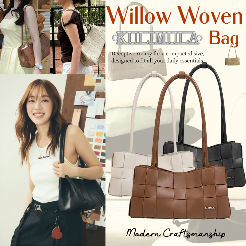 [ซีรีส์ใหม่]✨Somethingapparels trend -KULIMULA Willow Woven Bag กระเป๋าสาน สะพายข้าง กระเป๋าถือ Shou
