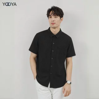 YOOYA เสื้อเชิ้ตแขนสั้นผู้ชาย สไตล์มินิมอล ใส่สบาย ระบายอากาศดี แฟชั่นสไตล์เกาหลี ใส่ทำงาน ใส่เที่ยวได้ทุกวัน