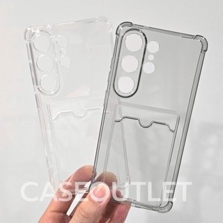 เคส Samsung S25 S24 fe S23 S22 Note20 S26 Ultra plus S26Ultra เคสใส ใส่บัตร กันกล้อง คลุมเลนส์ กันเลนส์ เคสใส่บัตรได้