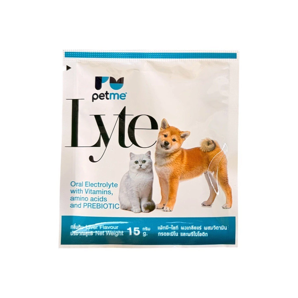 Petme Lyte 1 ซอง 15 กรัม เกลือแร่ สัตว์เลี้ยง เสริมวิตามิน กรดอะมิโน กลิ่นตับ
