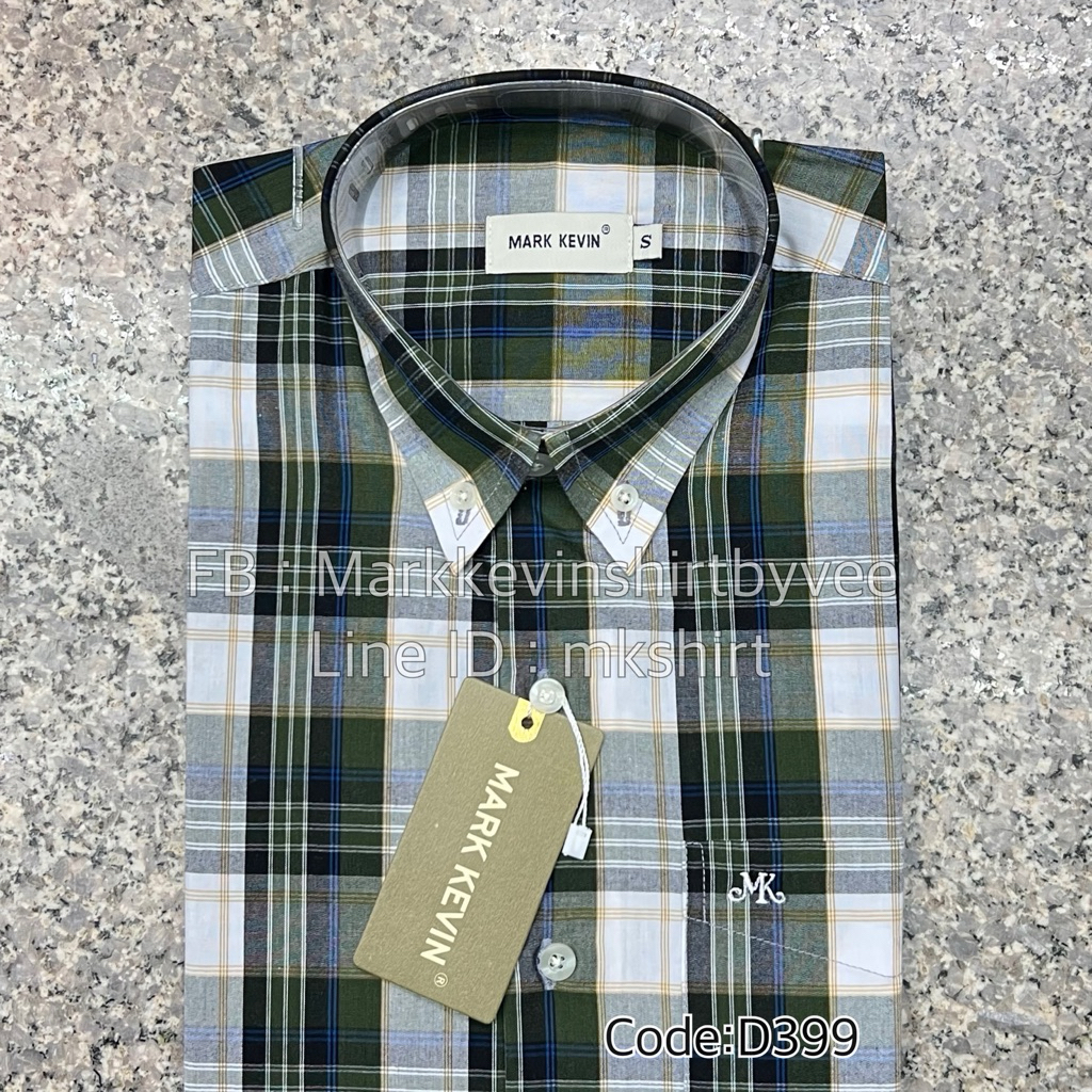 [ครบไซส์]เสื้อลายสก๊อต สีเขียว-ขาว แขนสั้นนะคะ