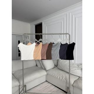 PTPL010 Half Moon One-Shoulder Top เสื้อปาดไหล่ปักหมุด PROMTHONG