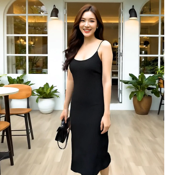 CHOTY สายเดี่ยวเว้าเดรส (ยาว) ไซส์ S-Mหุ่นกระชับ }เดรสสายเดี่ยว เดรสยาว เดรสสายเดี่ยวสวยๆ เดรสสายเดี่ยวโชว์หลัง ARLL.A