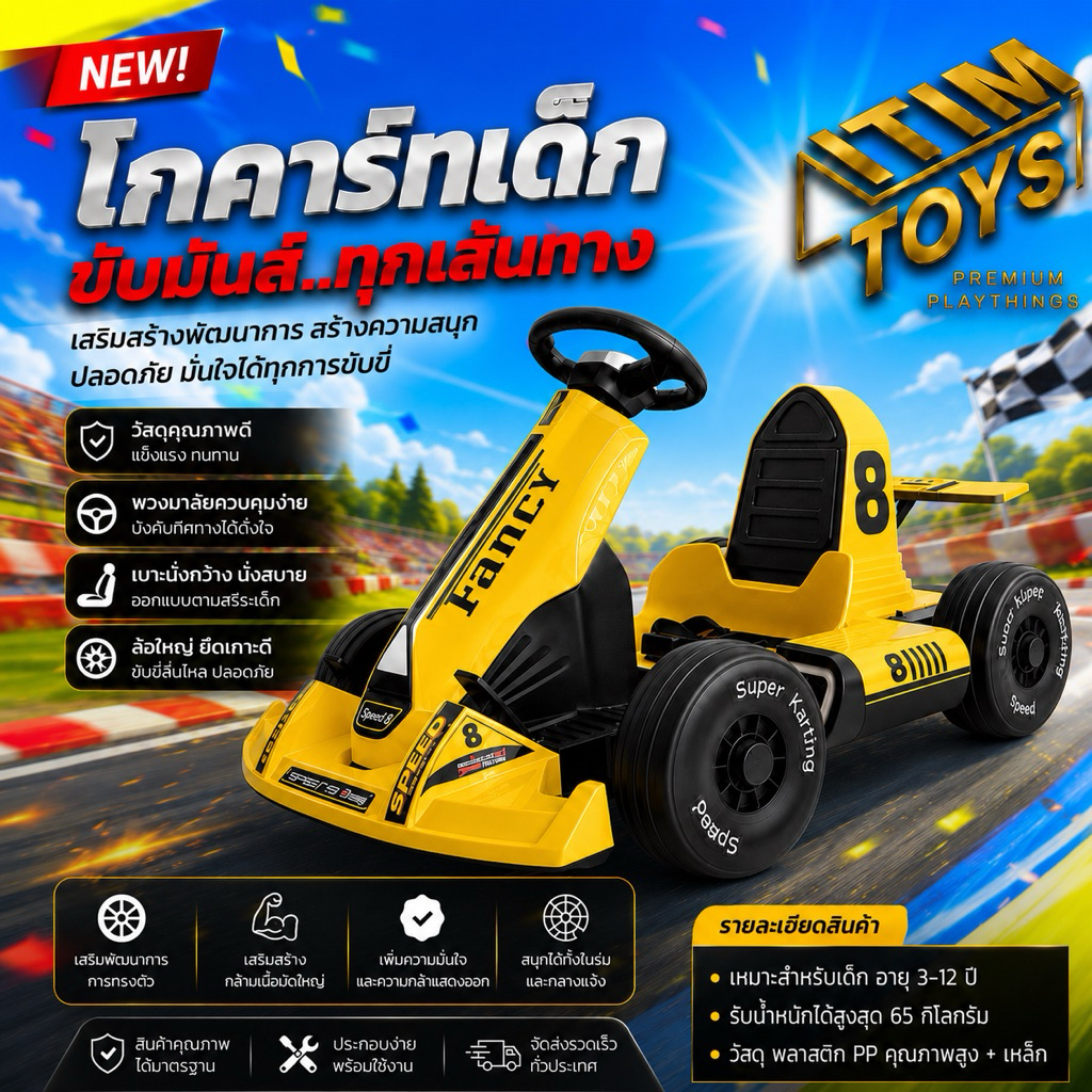 โปรเดือด  itimtoys  โกคาร์ทแบตเตอรี่ รุ่นใหม่ล่าสุด รถไฟฟ้าเด็ก รุ่น AC-248 ✔ – โปรปัง