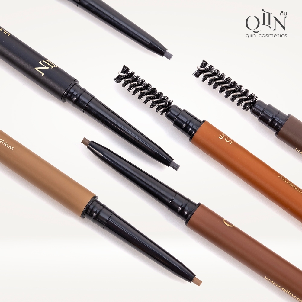 QIIN Ultimate Pro Slim Eyebrow 1.5mm คิน อัลติเมท โปร สลิม อายโบรว์ หัวดินสอเรียวเล็กพิเศษสูตรกันน้ำ