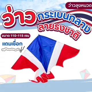 ว่าวผ้าร่ม ว่าวกระเบน ว่าวสกายแลป ลายธงชาติ