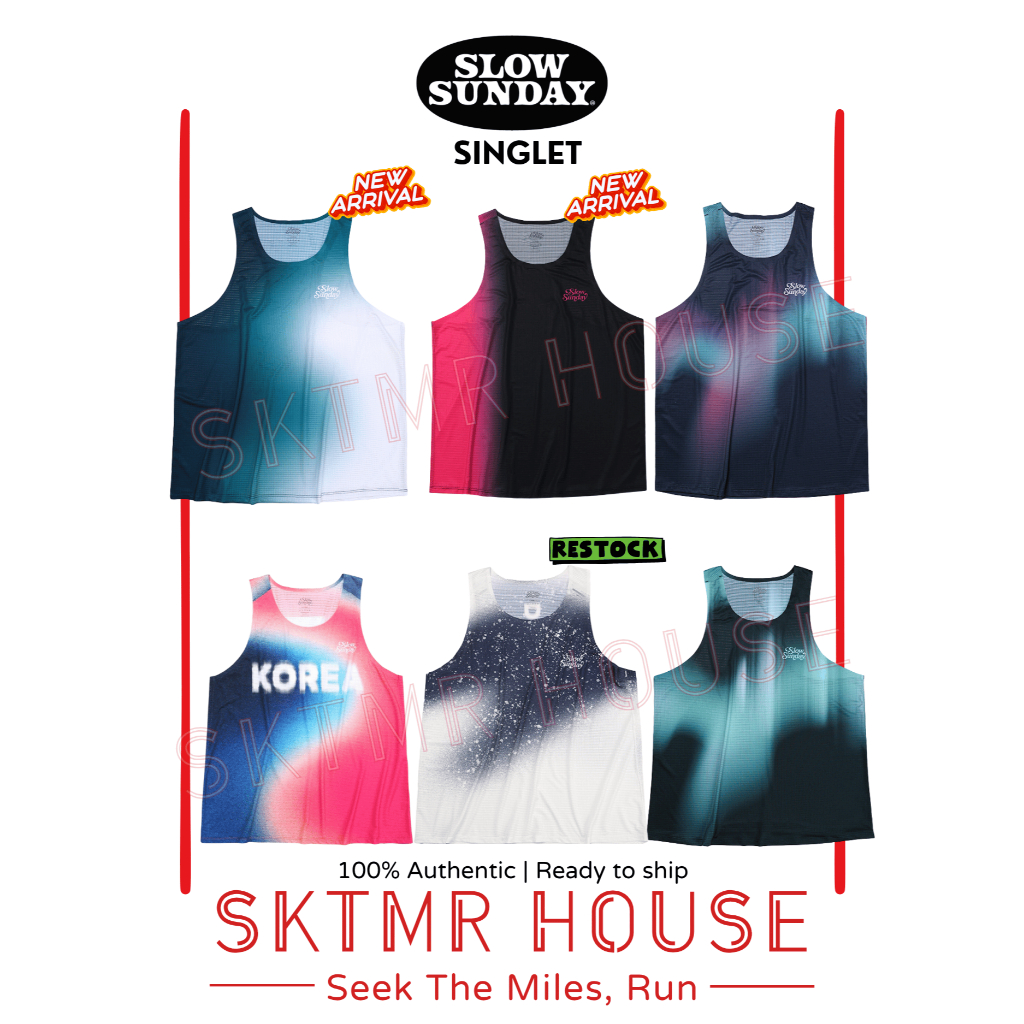 [พร้อมส่ง] Slow Sunday - Singlet - Midnight Galaxy, Sapphire Blue, Reve, Korea, Victory Mint เสื้อกล้ามวิ่ง