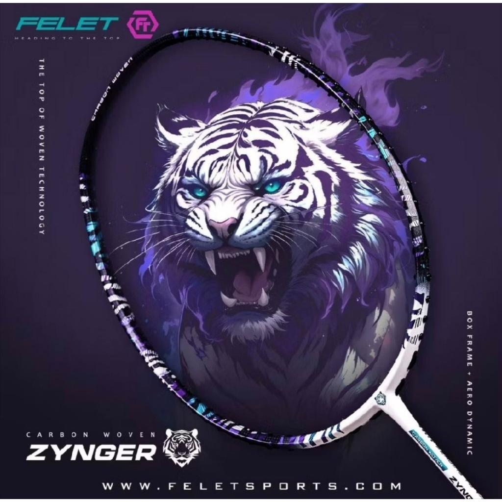 ไม้แบด FELET CARBON WOVEN ZYNGER BMT พร้อมปลอกหุ้มฟรี (ของแท้ 100%)