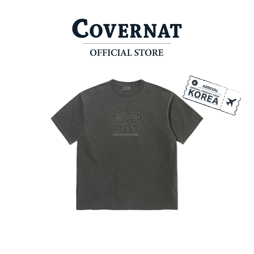 COVERNAT เสื้อยืด รุ่น Retro Logo Graphic Dyeing T-Shirt Grey (70331SRTSSU_S6GYXX)