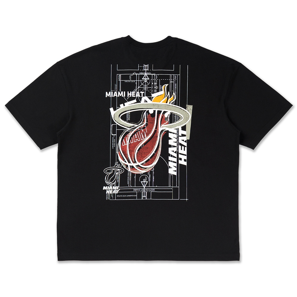 New Era تيشيرت واسع Miami Heat — أسود — صورة 5