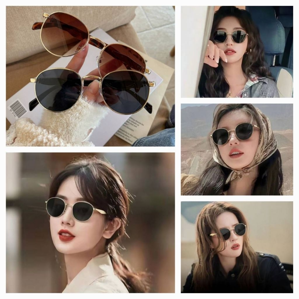 แว่นกันแดดแฟชั่นยุโรป อเมริกันเหนือ UV400 แว่นทรงวินเทจลักชู รุ่น Eclipse Arrow Vintage ใส่เที่ยว ขับรถ คาเฟ่ สายแฟชั่น