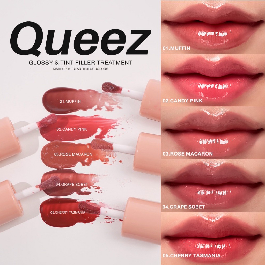 1 แถม1 Queez Glossy & Tint Filler Treatment Lip