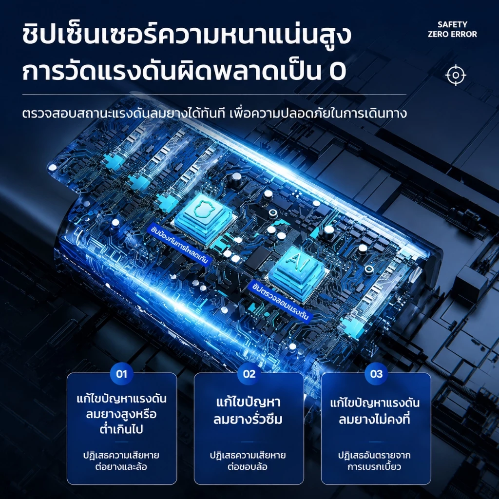 ปั้มลมพกพา ปั้มลมไฟฟ้า ที่สูบลมจักรยาน ที่เติมลม USB จอLED เครื่องเติมลมอัต การวัดแรงด ชาร์จไฟได้ thumbnail 4