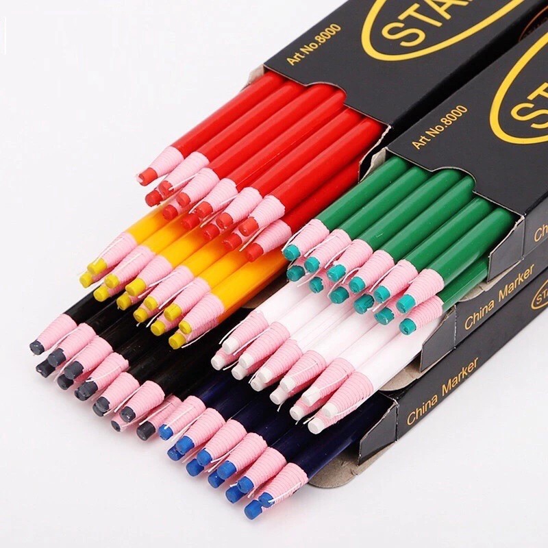 ดินสอเขียนผ้า ดินสอขีดผ้า standard กล่องดำ(6สี)(ราคาต่อแท่ง)
