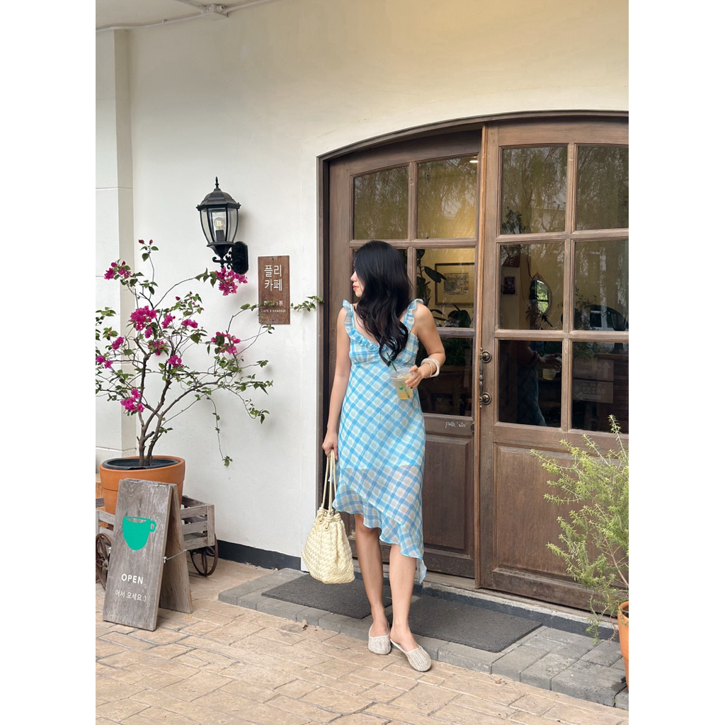 Mellow Dress เดรสลายสก้อตปลายเฉียง : everydaylookk store