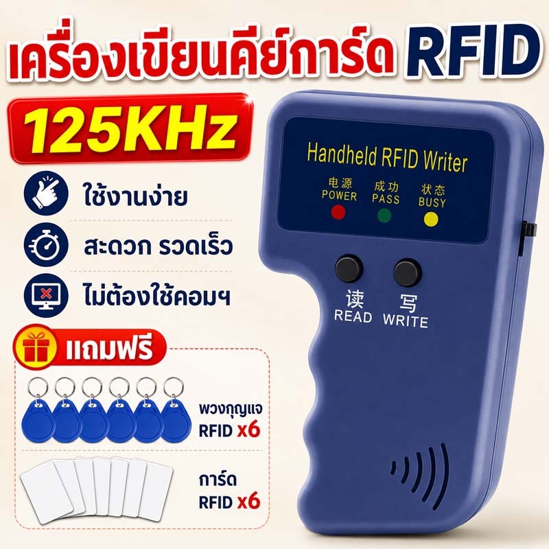 [ในสต็อก] เครื่องอ่านบัตร Rfid เครื่องถ่ายเอกสาร Rfid เครื่องอ่านบัตร 125KH ใหม่คัดลอก/อ่าน/เขียนคีย์การ์ด ID