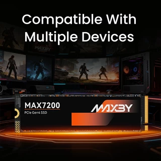 MAXBY MAX7200 SSD 1TB M.2 2280 NVMe PCIe 4.0 ความเร็ว 7200MB/s สำหรับเล่นเกม PS5 ประกอบคอม ตัดต่อวิดีโอ รับประกัน 5 ปี