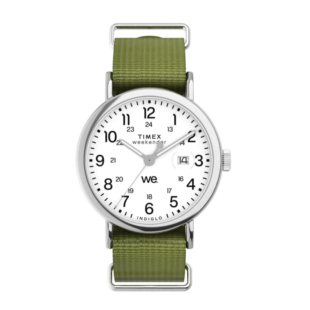 Timex TW2W86000 TM  WEEKENDER 40M SILVER-TONE WHITE นาฬิกา นาฬิกาข้อมือ นาฬิกาผู้ชาย