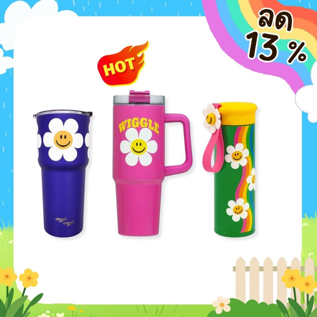 [พร้อมส่ง] แก้วเก็บความเย็น Wiggle Wiggle Tumbler เก็บอุณหภูมิ ขนาดใหญ่ น่ารัก พกพาง่าย