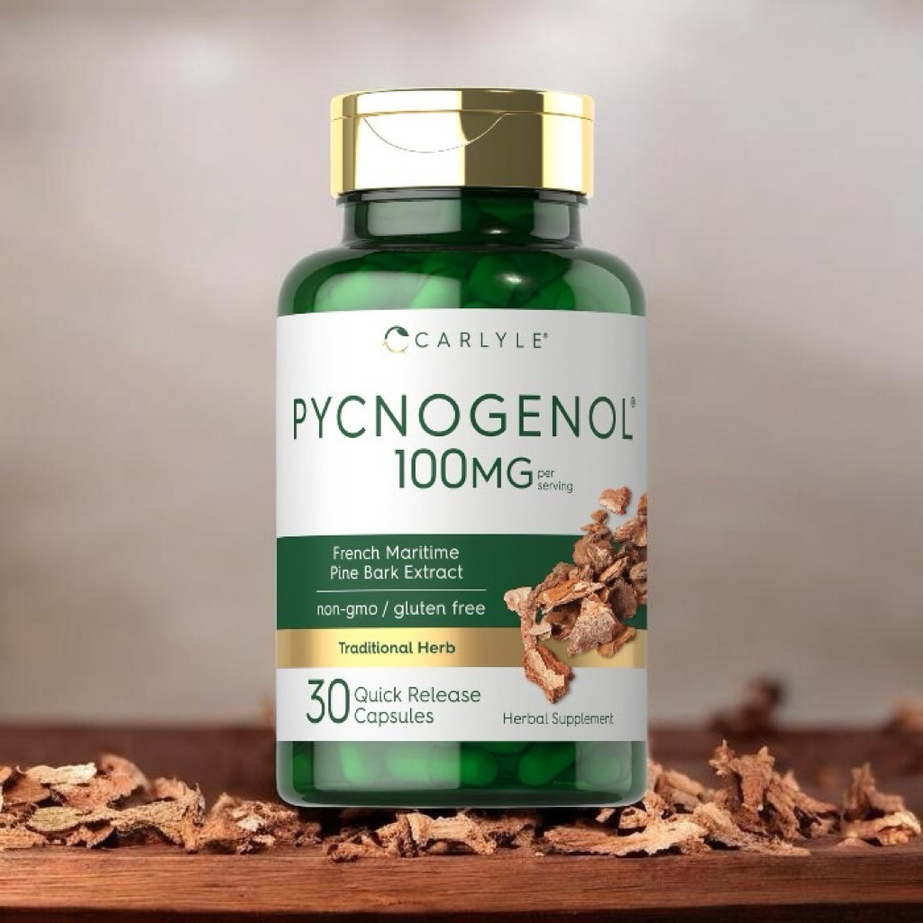 ✅พร้อมส่ง 100 mg🌲เปลือกสน พิกโนจีนอล 30 เม็ด🌲 Carlyle Pycnogenol 100 mg 30 Quick Release Capsules